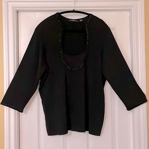 Cyrus Black Top With Beaded Details!